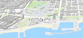 mapa 3d barcelona litoral